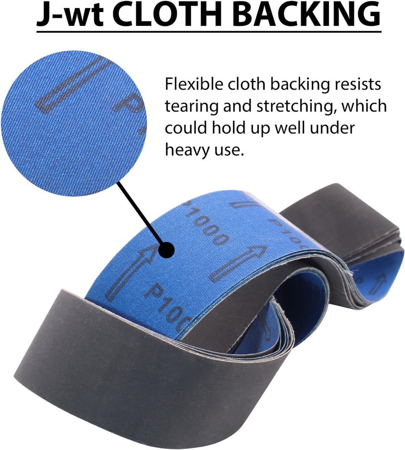 Donanim 2x48 Fine Sanding Belts, 6 Pack Belt Sander Knife Sharpening Belts 2 inch x 48 inch 600 800 1000 Grit Silicon Carbide Sanding Belts for Stone Glass Metal Grinding - Image 4